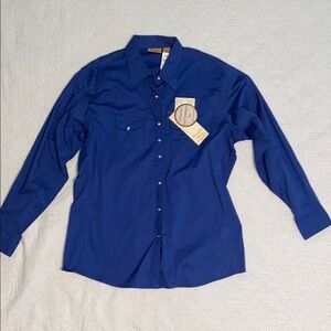 Wrangler Blue Casual Button Down Shirt